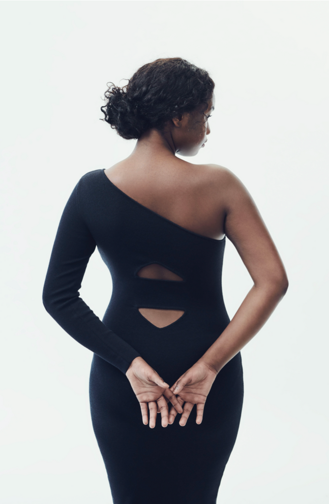 victor glemaud one shoulder dress One Shoulder Midi Dress