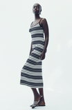 Long Striped Slip Dress